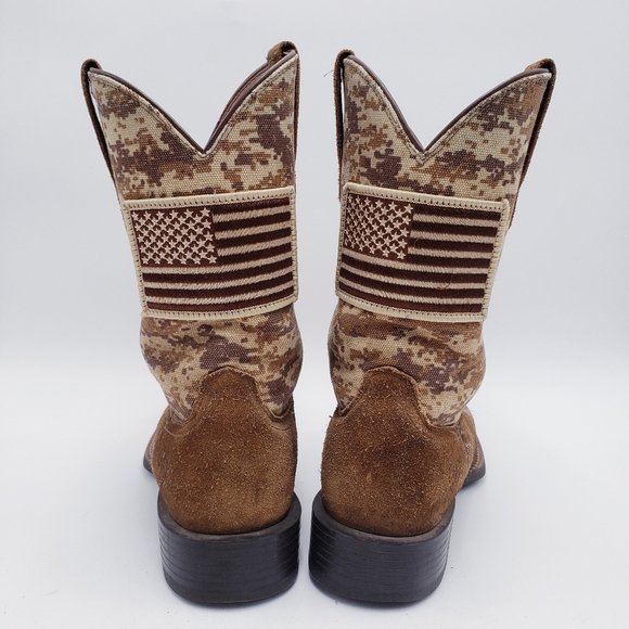 Ariat Men's Sport Patriot Western Antique Mocha Suede Square Toe Size 8.5 D - Picture 3 of 15